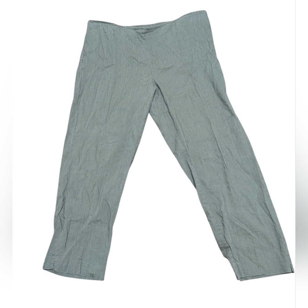 J. Jill Linen Stretch Green Casual Pants Women's Large Tall